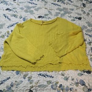 Free People Yellow Knit Sweater